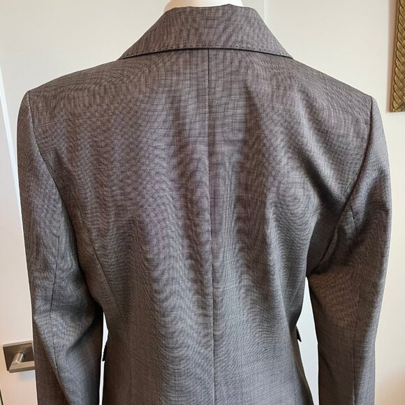 classiques entier 2 Button Notch Collar 100% Virgin Wool Blazer Tan Brn Sz 8 - Picture 8 of 13